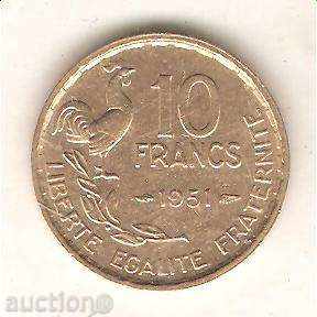 +Франция  10  франка  1951 г.