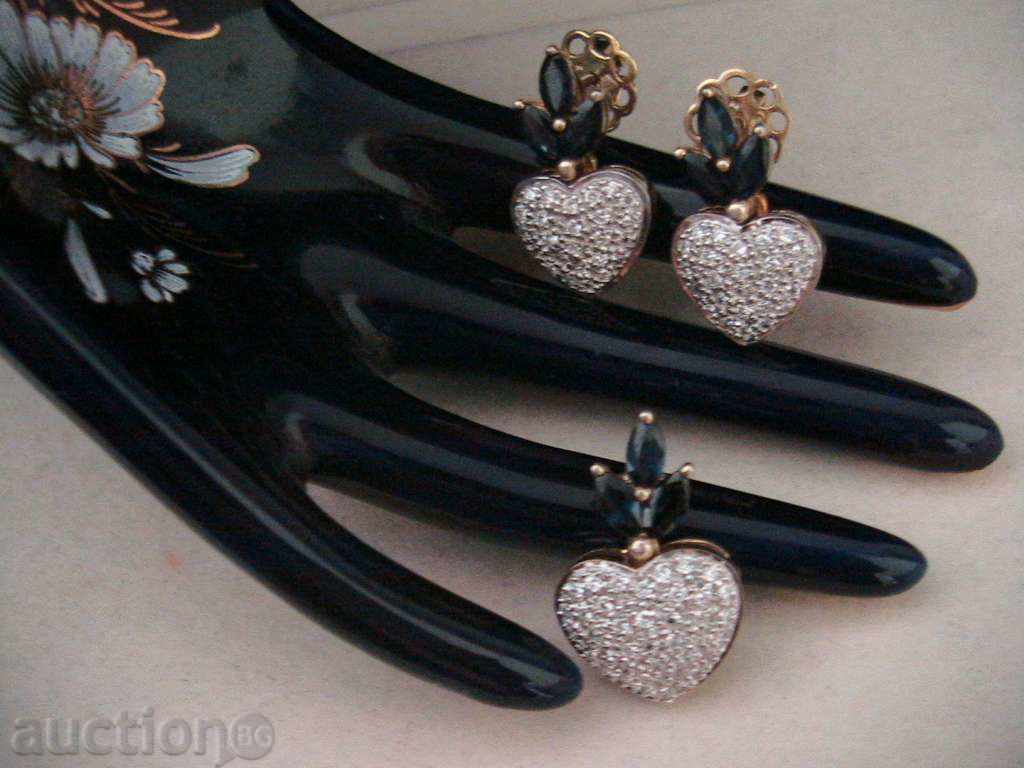 Livrarea SET LUXOS: CERCEI și PENDANTIV cu SAFIR, ARGINT 925 Livrarea SET LUXOS: CERCEI și PENDANTIV cu SAFIR, ARGINT 925