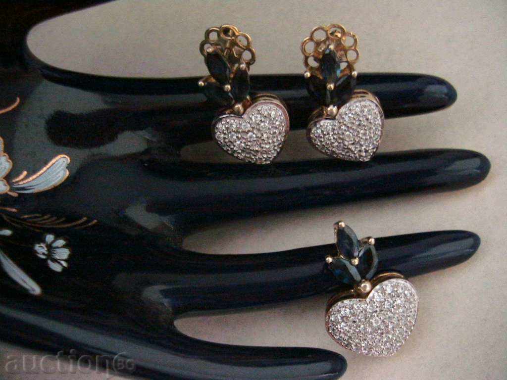 SET LUXOS: CERCEI și PENDANTIV cu SAFIR, ARGINT 925 - 7 SET LUXOS: CERCEI și PENDANTIV cu SAFIR, ARGINT 925 - 7