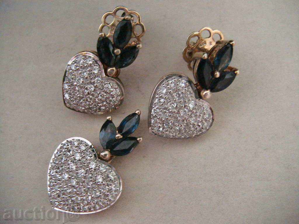 SET LUXOS: CERCEI și PENDANTIV cu SAFIR, ARGINT 925 SET LUXOS: CERCEI și PENDANTIV cu SAFIR, ARGINT 925