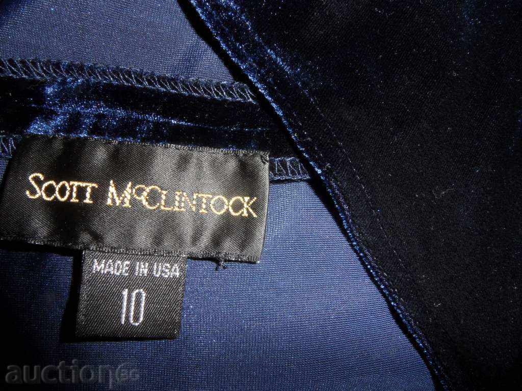 Δημοπρασία ROCKET μπλε βελούδο, με μπροστινή σχισμή, με ελαστάνη