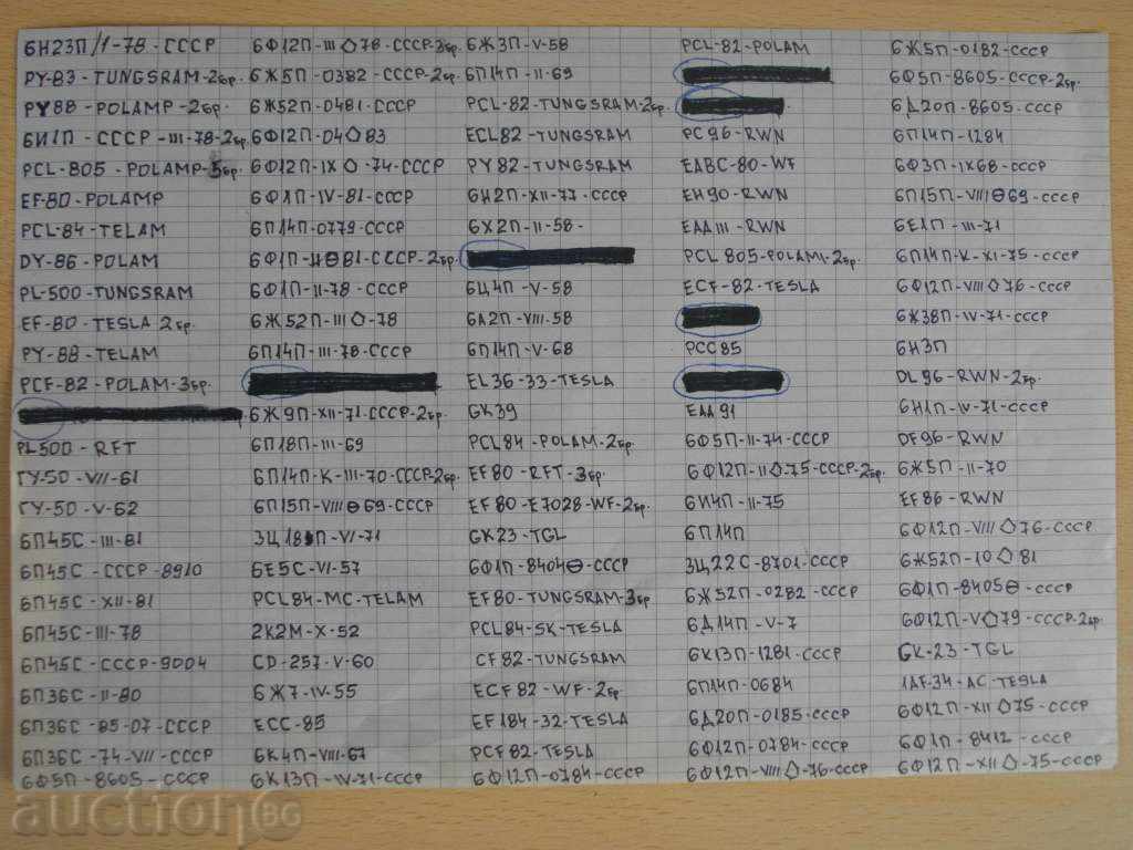 Παρτίδα 160 τεμ. λαμπτήρες ραδιοφώνου και τηλεόρασης - 6 Παρτίδα 160 τεμ. λαμπτήρες ραδιοφώνου και τηλεόρασης - 6