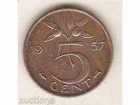 + Olanda 5 cenți 1957