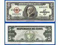 Zorba LICITAȚII CUBA 5 pesos 1960 UNC