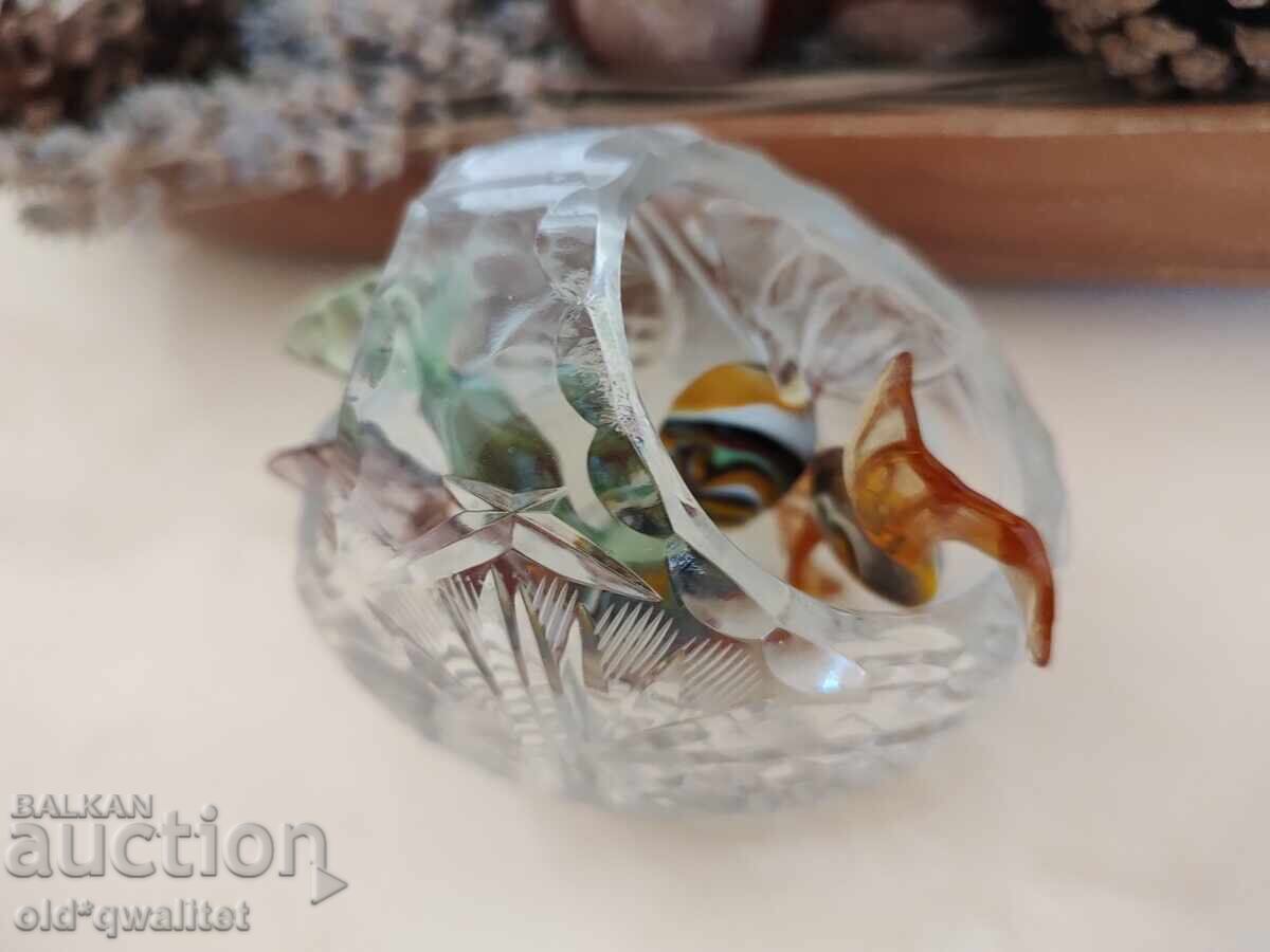 Beautiful crystal basket with Murano candies - 5 Beautiful crystal basket with Murano candies - 5