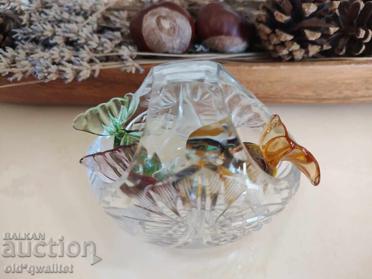Beautiful crystal basket with Murano candies - 7 Beautiful crystal basket with Murano candies - 7