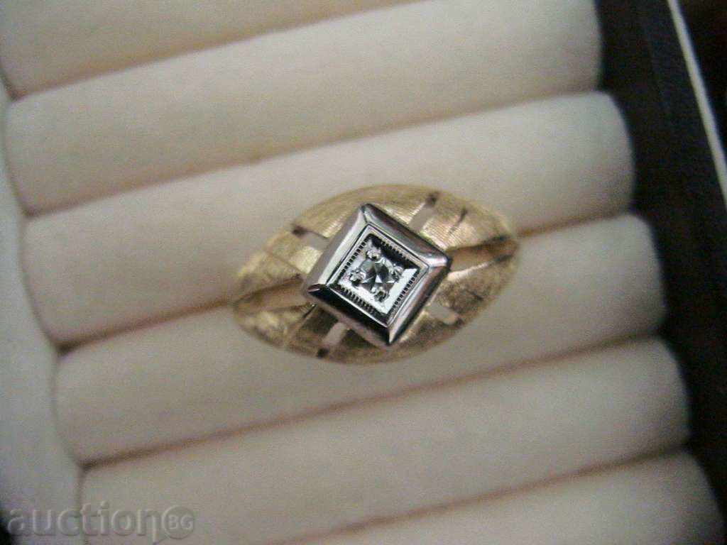 Ασυνήθιστο δαχτυλίδι, χρυσό 585 και διαμάντι