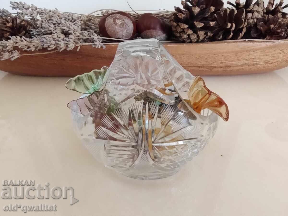 Beautiful crystal basket with Murano candies Beautiful crystal basket with Murano candies