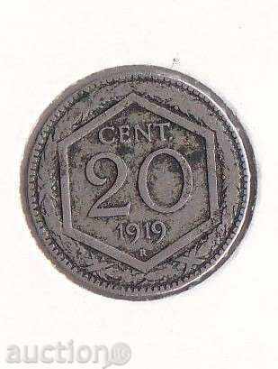 Italy 20 sant. 1919