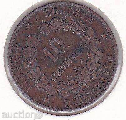Франция 10 сантима 1896а година