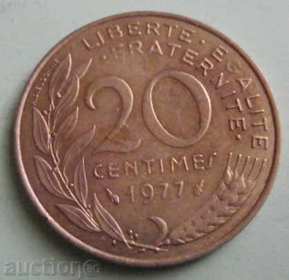 Франция-20 сантима-1977г.