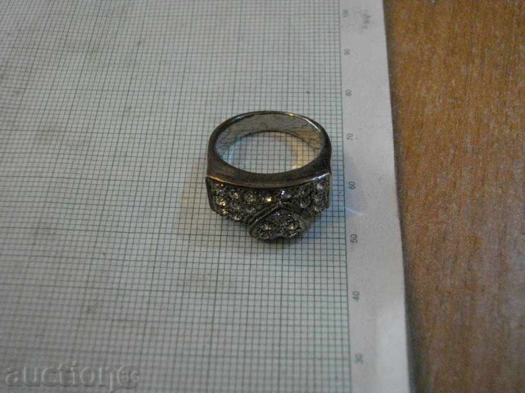 Auction Ladies' ring with heart and stones-imitation jewelery - 1 Auction Ladies' ring with heart and stones-imitation jewelery - 1