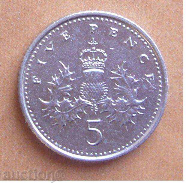 Великобритания  5 пенса 2000