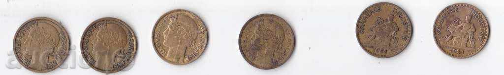 Франция, лот 6 монети от по 1 франк с цена 9.00 лв. | € 4.60 Франция, лот 6 монети от по 1 франк с цена 9.00 лв. | € 4.60