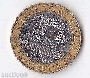 Γαλλία 10 φράγκα το 1990, διμεταλλικό με τιμή 2.00 BGN | € 1.02 Γαλλία 10 φράγκα το 1990, διμεταλλικό με τιμή 2.00 BGN | € 1.02