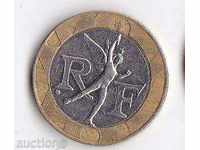 Franța 10 franci în 1990, bimetal