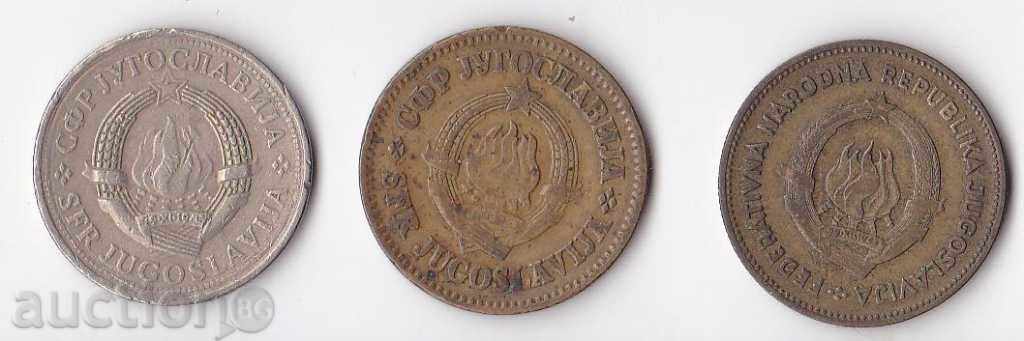 Yugoslavia, a 3-coin lot with price 1.00 BGN | € 0.51 Yugoslavia, a 3-coin lot with price 1.00 BGN | € 0.51