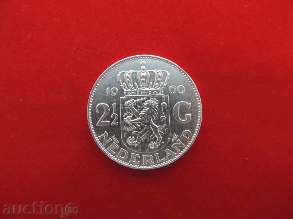 2.5 guilders 1960 Netherlands silver -QUALITY-