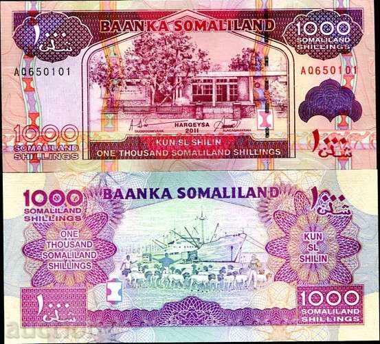 SORRY AUCTIONS SOMALILLEND 1000 SHILING 2011 UNC