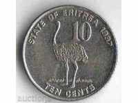 Еритрея 10 цента 1991 година
