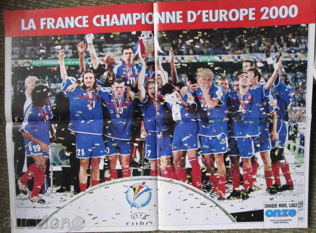 ποδόσφαιρο αφίσα της Γαλλίας το 2000 πρωταθλητής Ευρώπης.