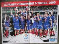 футболен плакат Франция европейски шампион 2000г.
