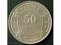 50 cents 1991, Belize