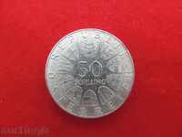 50 Shillings Austria Silver 1974-QUALITY-FOR COLLECTION-