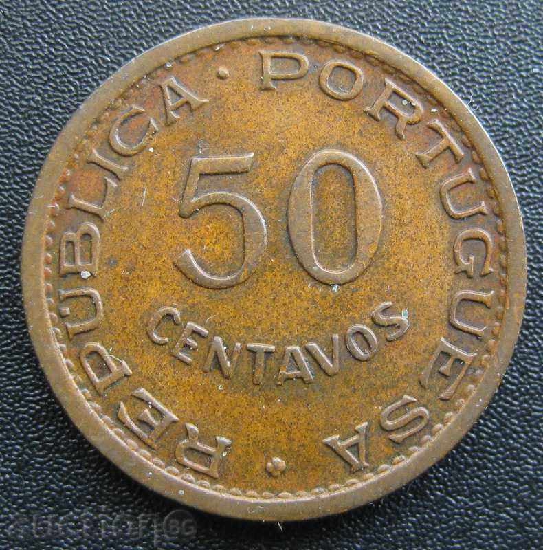АНГОЛА  50 центавос  1953