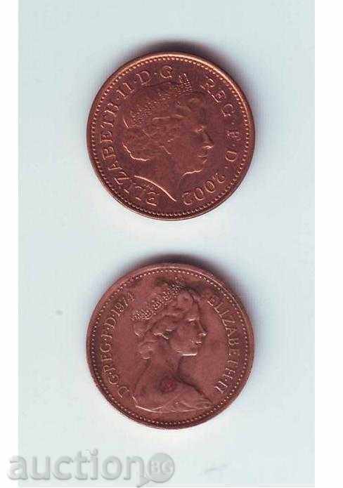 Monede din Marea Britanie 1 penny (2 buc) Monede din Marea Britanie 1 penny (2 buc)