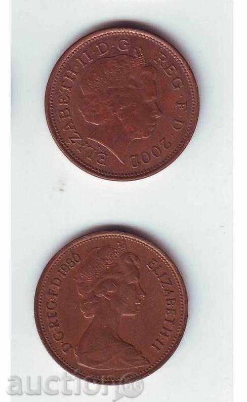 Монети   на Великобритания 2 пенса (2 бр)