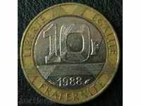 10 franci 1988, Franța