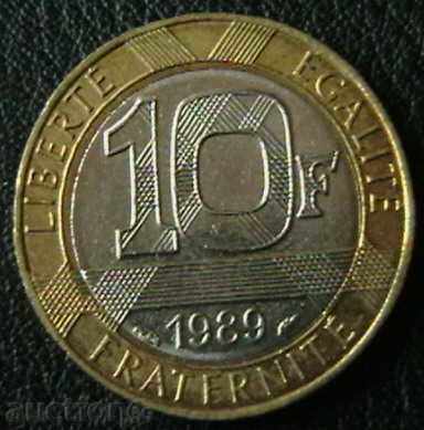 10 franci 1989, Franța