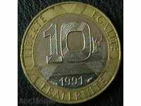 10 franci 1991, Franța