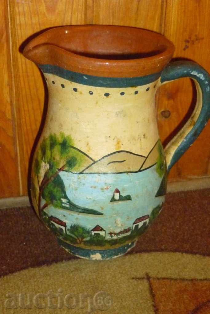 An ancient painted ceramic jug