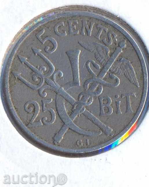 Daneză Indiile de Vest 5 cenți 1905