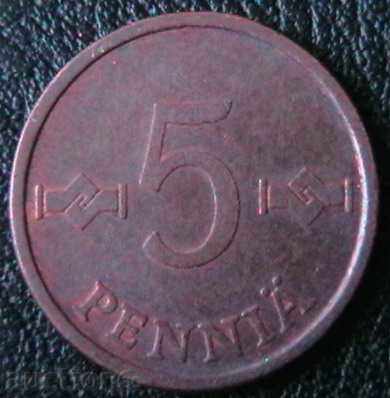 5 пениа 1972, Финландия 5 пениа 1972, Финландия