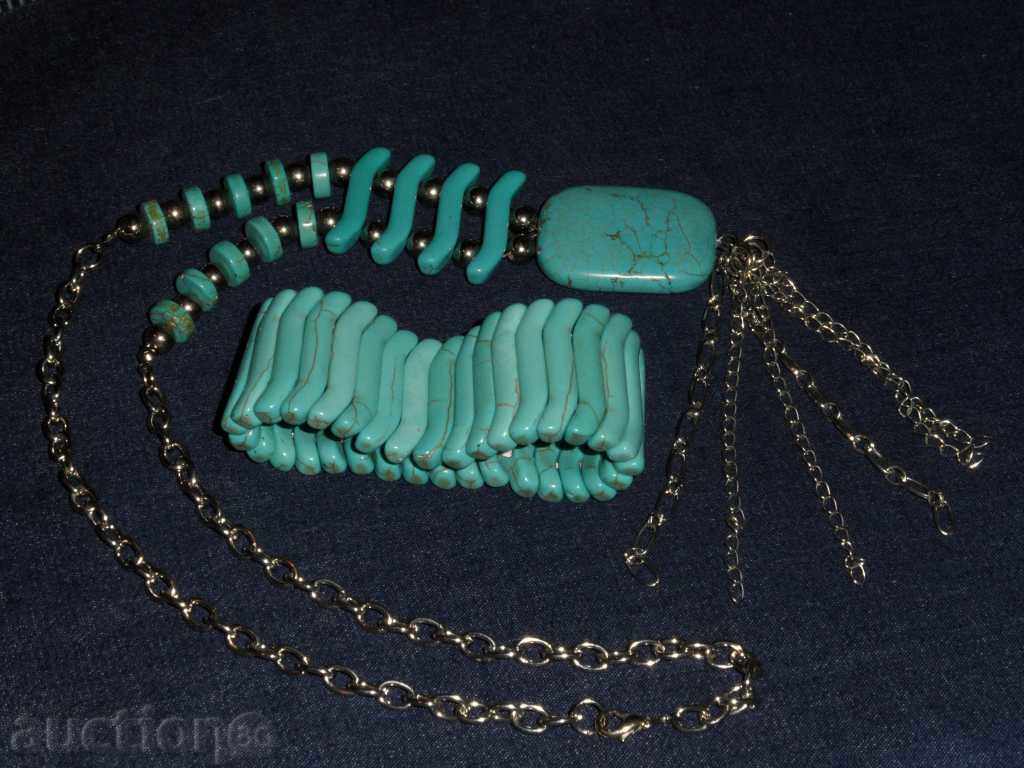 Colier si bratara cu turcoaz - nou cu preț € 66.00 | 129.08 BGN