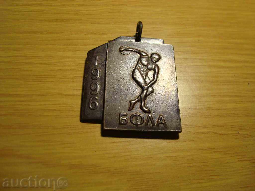 PLAQUET, medal "BFLA 1996" large, bronze, size 45x55mm.