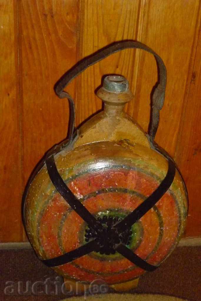 Ancient vase, wooden, pavement, bake, bushel
