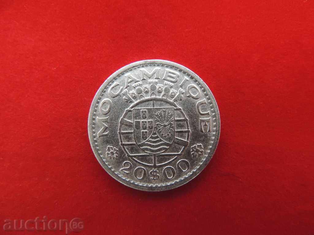 2000 Dollars/20 Escudos 1955 Mozambique Silver 2000 Dollars/20 Escudos 1955 Mozambique Silver