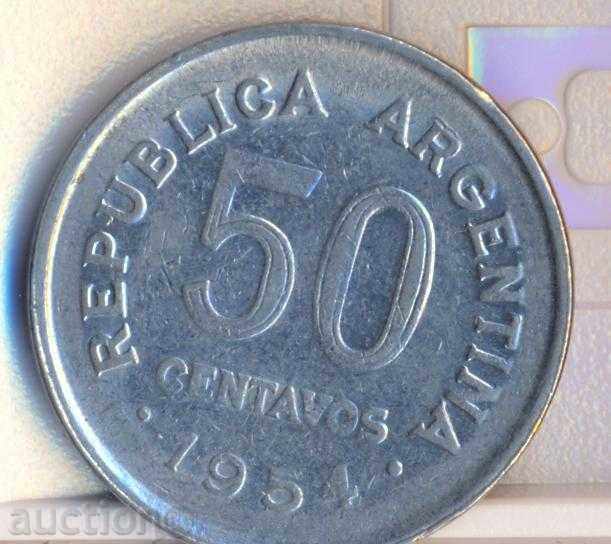 Аржентина 50 сентавос 1954 година