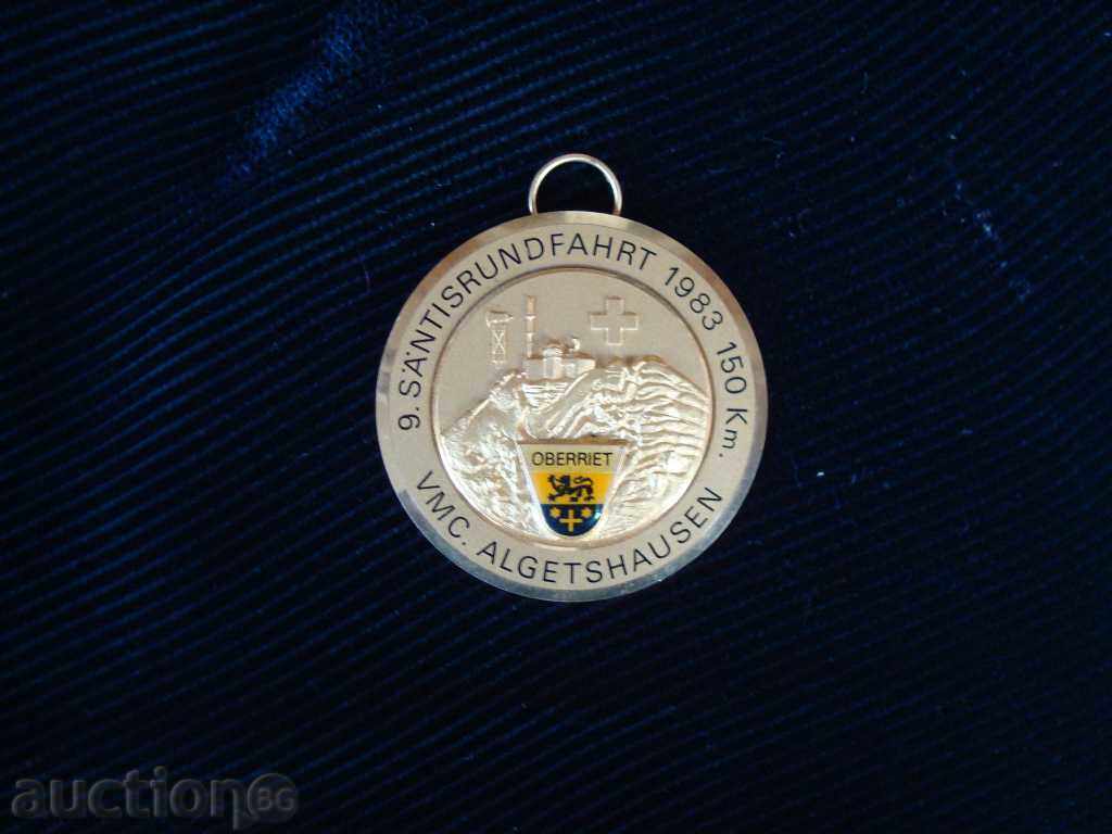 Delivery of PLAQUE /medal/,Cycling 1983,150km.large 60mm.,gilt