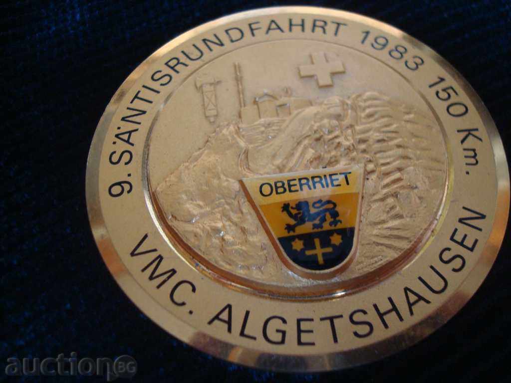 ПЛАКЕТ /медал/,Колоездене 1983,150км.голям 60мм.,позлата