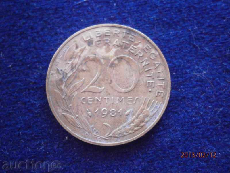 20 centime 1981 Franța