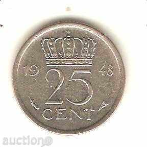 + 25 de cenți Olanda 1948