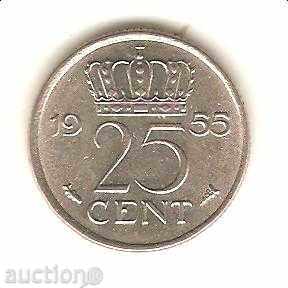 +Холандия  25 цента    1955 г.