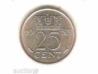 +Холандия  25 цента    1955 г.