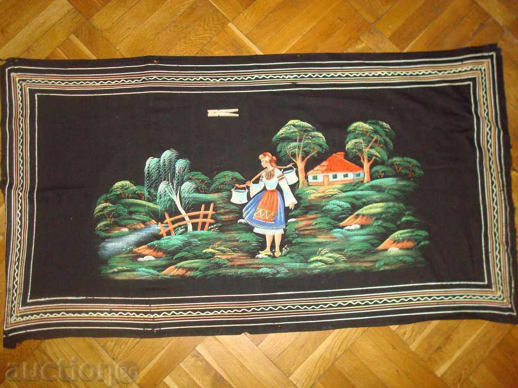 Wall coater, hand-painted, old 50s, 120х65 cm.