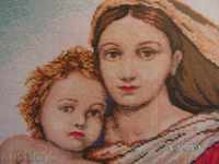 95. TAPESTRIAL THE MADONNA WITH THE BABY 65 BY 49 CM